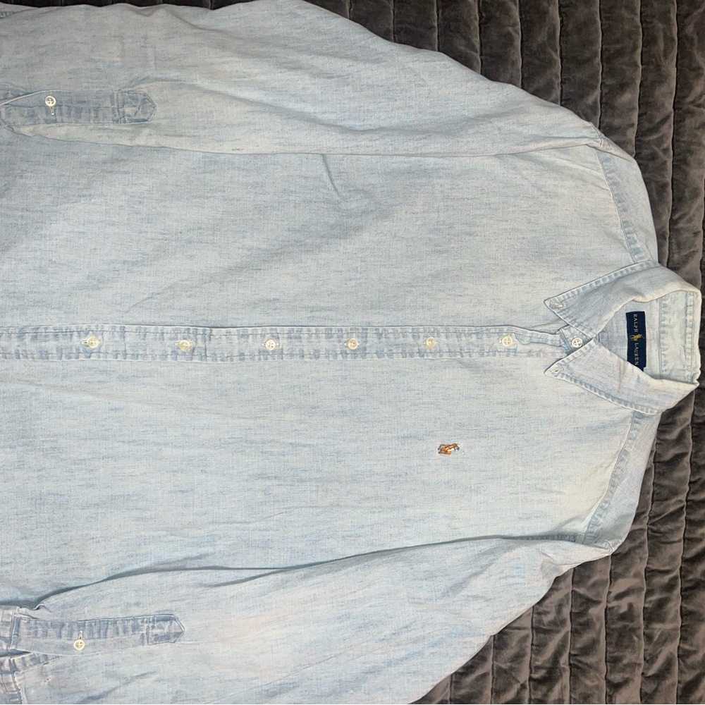 Vintage Ralph Lauren Light Blue Button-Up Shirt